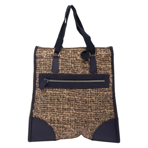 PRADA Hand Bag Tweed Beige Silver - Picture 3 of 13